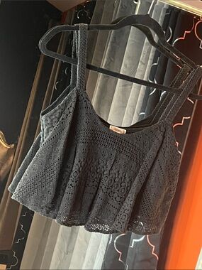 DECREE Boho Eyelet Lace Swing Crop Top 🕊️